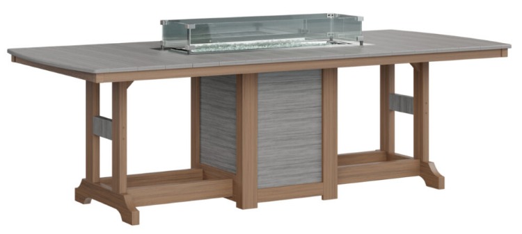 Berlin Gardens Garden Classic 44"x96" Rectangular FIRE Table Counter Height (Natural Finish)